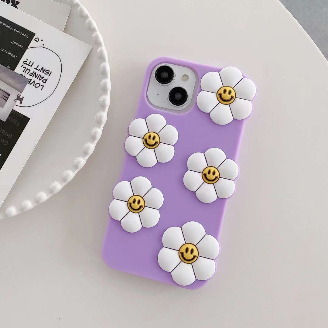 Smiling Flowers Silicon Phone Cases For iPhone