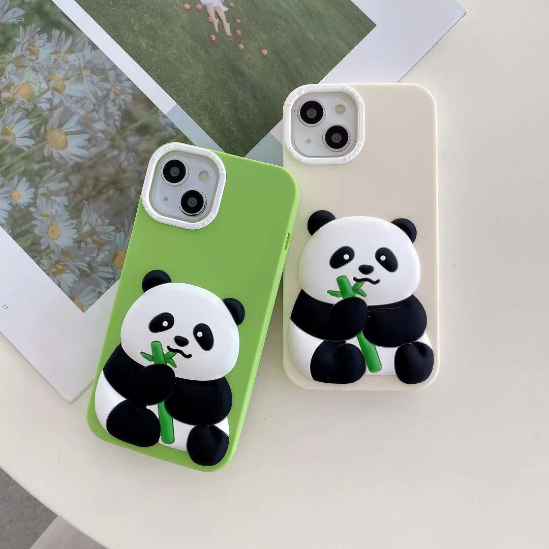 Panda With BamBoo Silicon Phone Cases