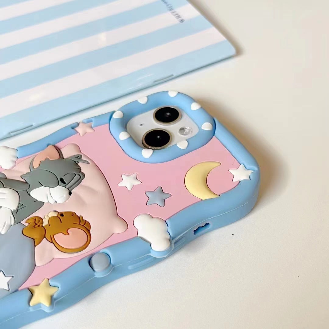 Sleeping Tom & Jerry Silicon Phone Case For iPhone
